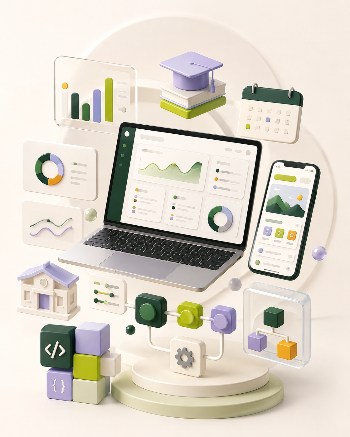 Digital product development across web applications, mobile apps, analytics, education, and automation